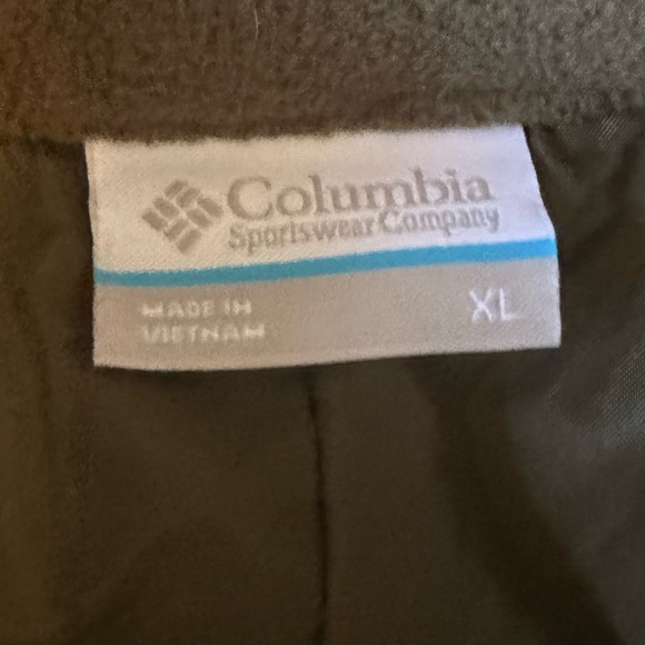 COLUMBIA olive green zip front fitted vest w/fleece side panels & collar XL - Picture 6 of 7
